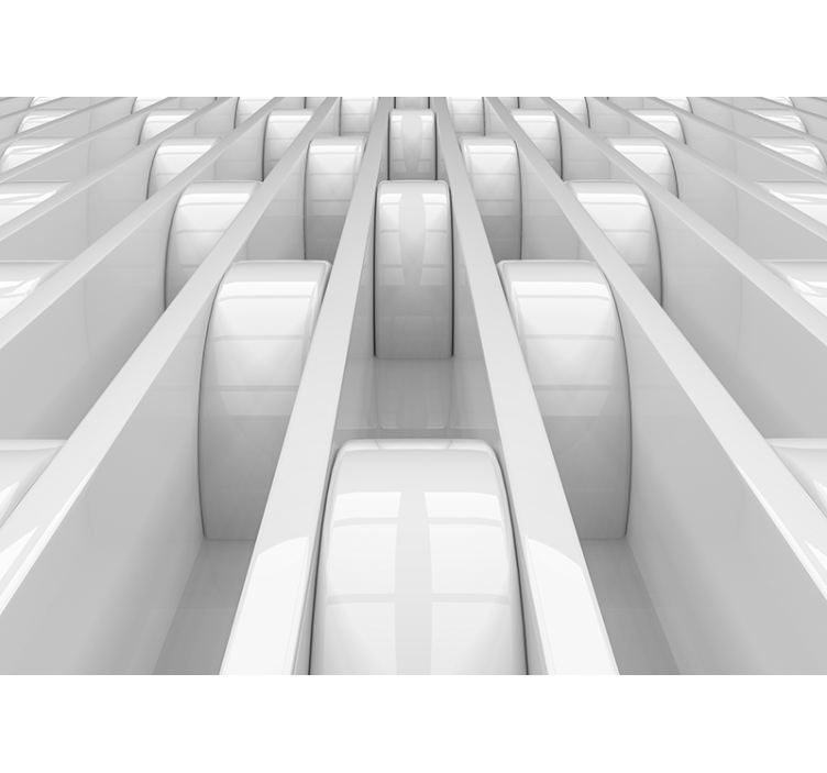 Tenda a rullo bianca design forme geometriche 3d - TenStickers