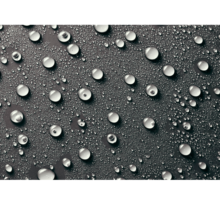 Tenda a rullo nera sfondo grigio bagno con bolle d'acqua - TenStickers