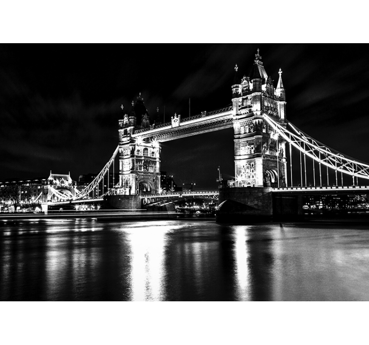 Tenda a rullo nera notte al london bridge - TenStickers