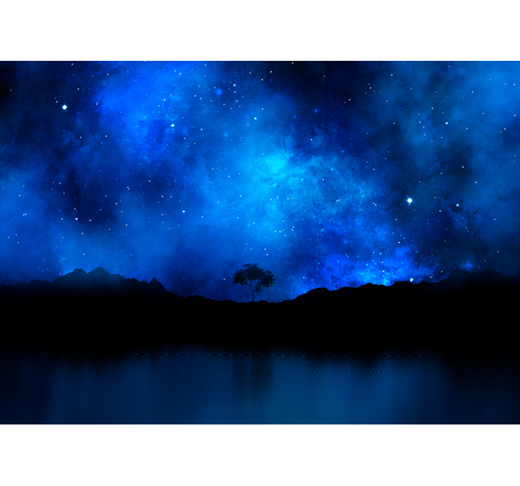 Tenda a rullo blu scena nebulosa stellare - TenStickers