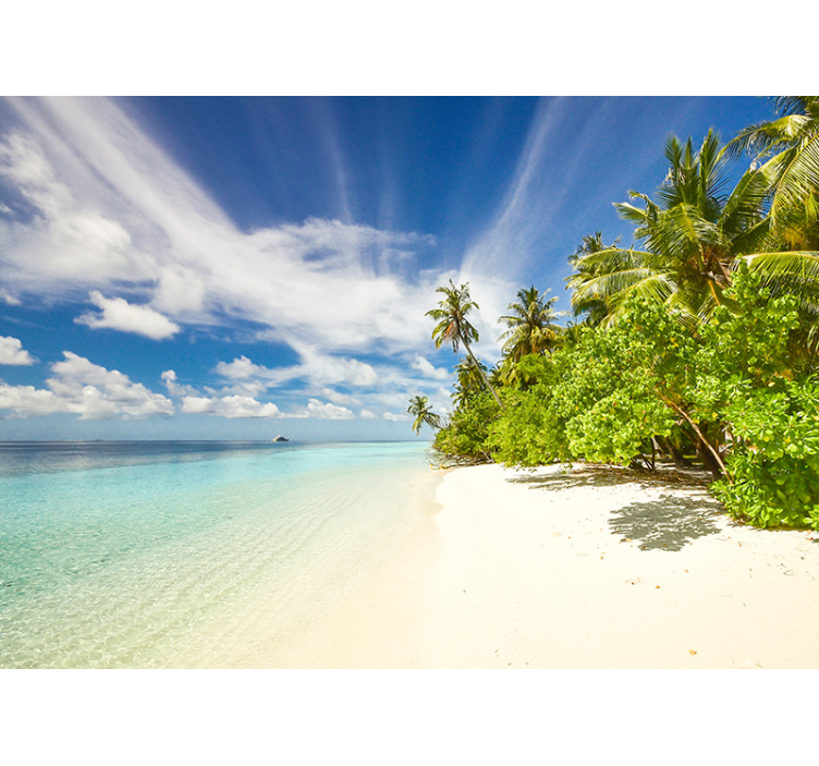 Tenda a rullo soggiorno isola tropicale mare - TenStickers