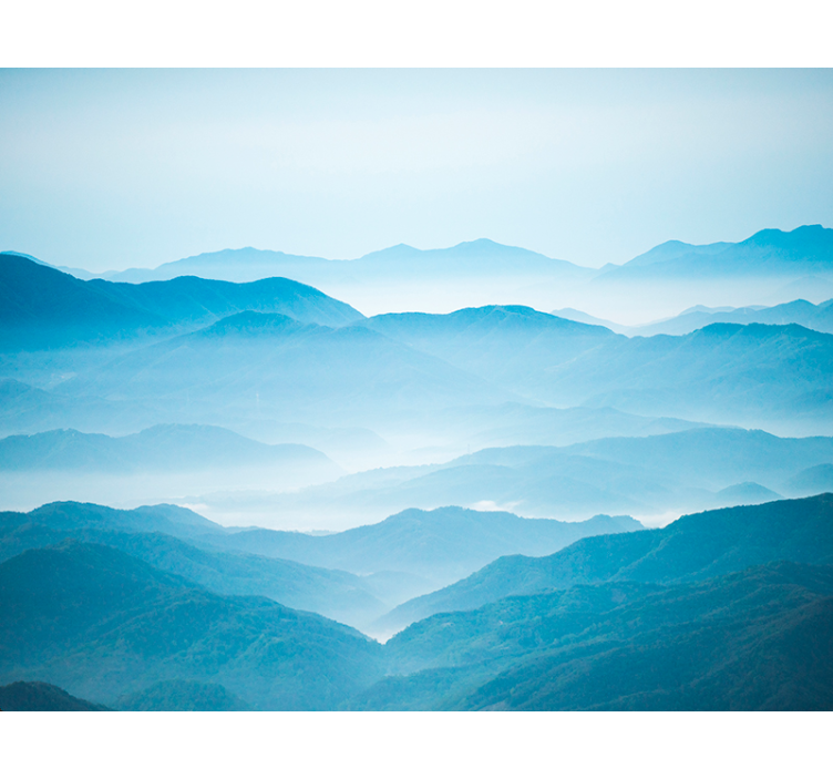 Tenda a rullo soggiorno fotomurale montagna nebbiosa - TenStickers