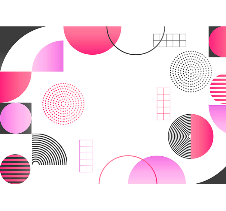 Tenda a rullo soggiorno murale a cerchi colorati - TenStickers