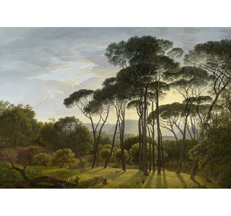 Tenda a rullo soggiorno paesaggio forestale italiano - TenStickers