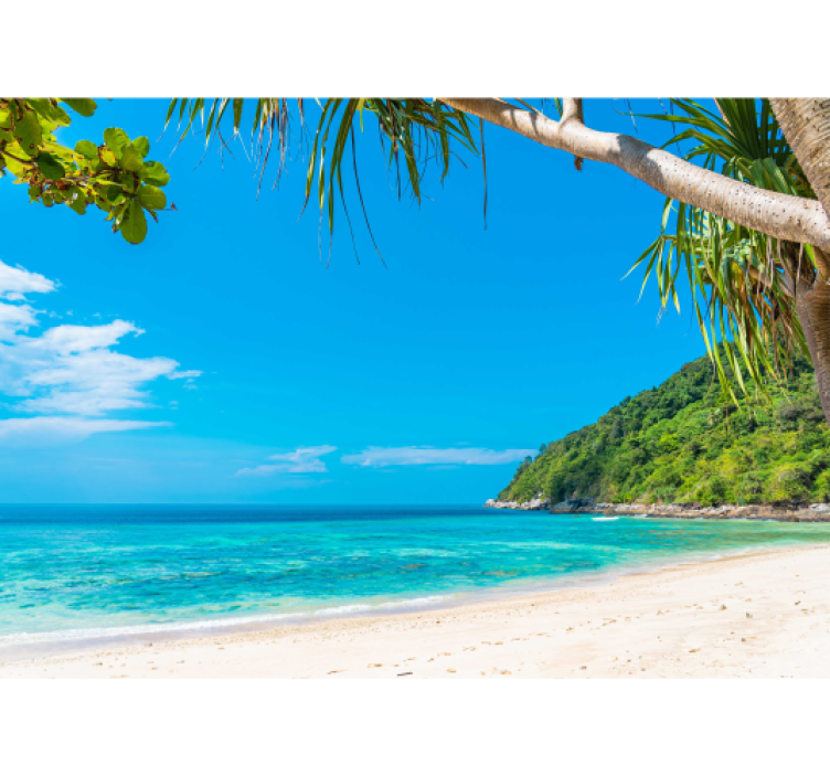 Tenda a rullo soggiorno vista sul mare dei caraibi - TenStickers