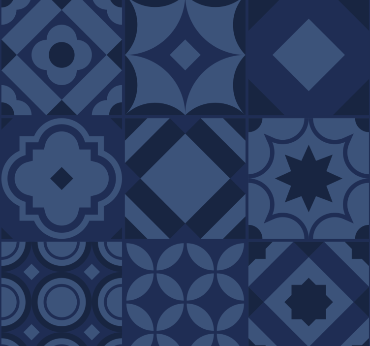 Tenda a rullo blu piastrelle blu navy - TenStickers