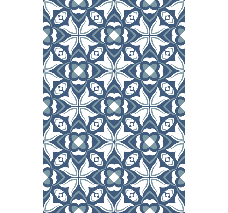 Tenda a rullo blu elementi botanici eleganti - TenStickers