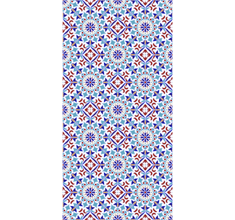Tenda a rullo blu motivo ceramica - TenStickers