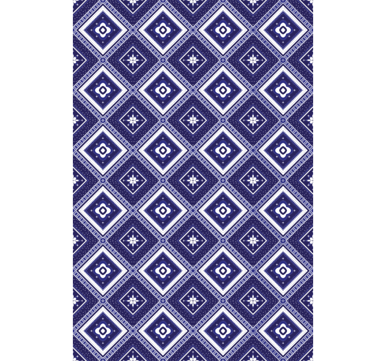 Tenda a rullo blu motivo diamante blu - TenStickers