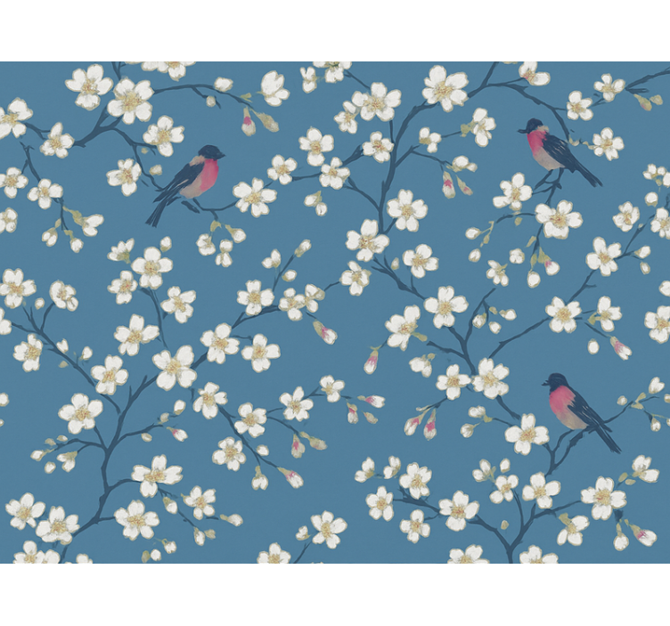 Tenda a rullo blu uccelli dell'orto blu - TenStickers