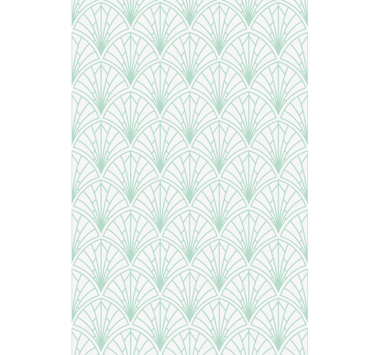 Tenda a rullo blu foglie acquamarina su sfondo bianco - TenStickers