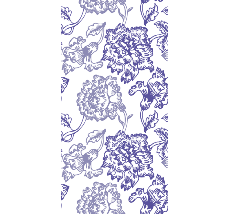 Tenda a rullo blu con eleganti motivi floreali - TenStickers