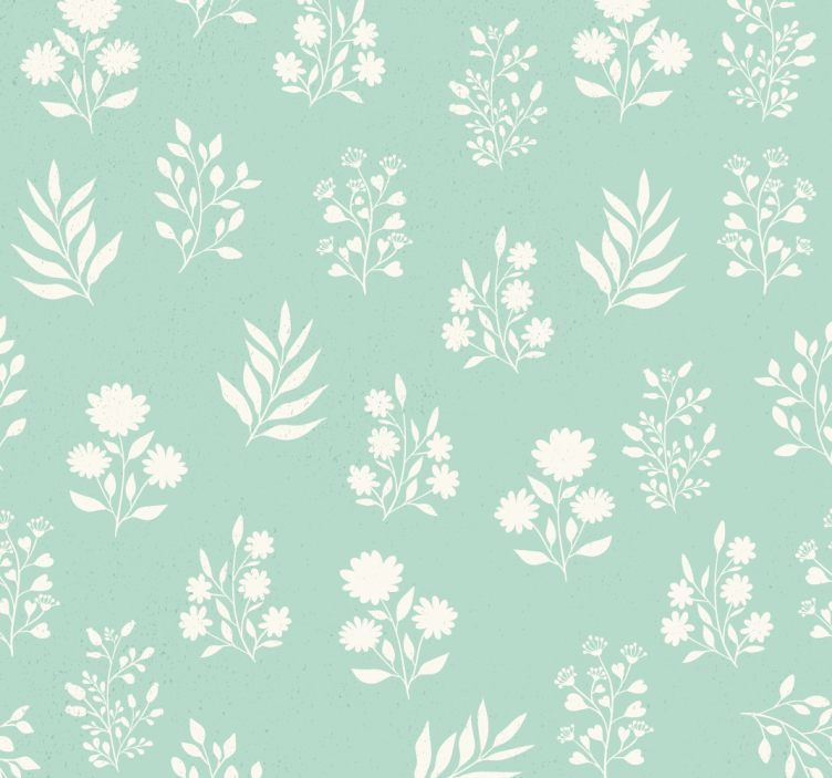 Tenda a rullo blu con motivo di fiori piccoli - TenStickers
