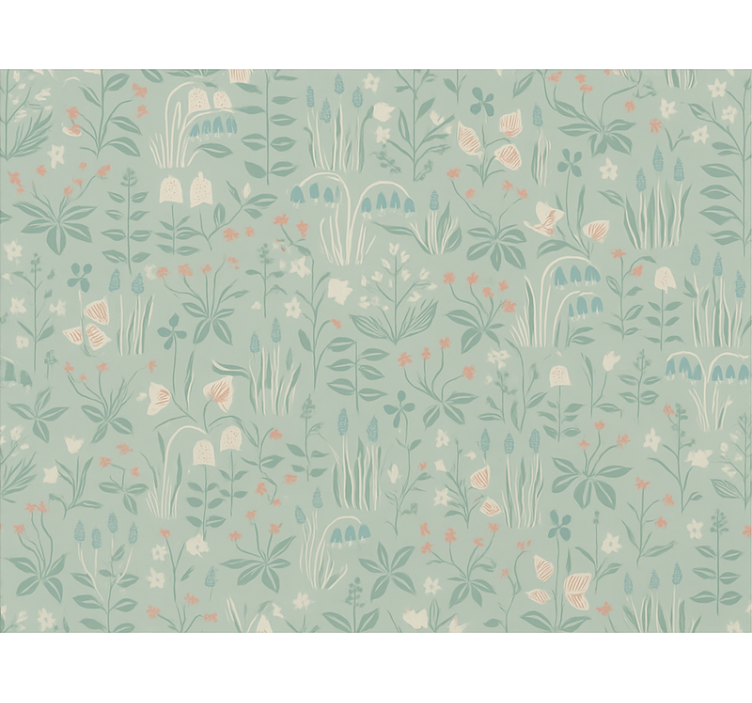 Tenda a rullo blu floreale scandinava - TenStickers