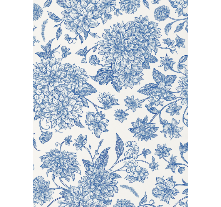 Tenda a rullo blu girasole blu floral - TenStickers