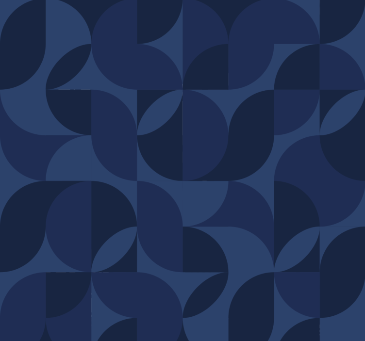 Tenda a rullo blu retro geometrico - TenStickers
