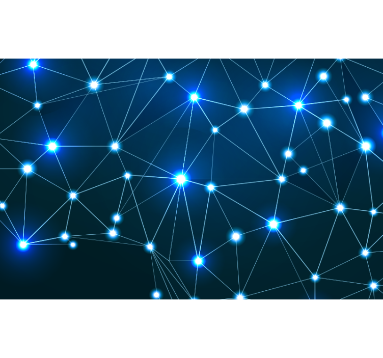 Tenda a rullo blu mappa delle costellazioni - TenStickers