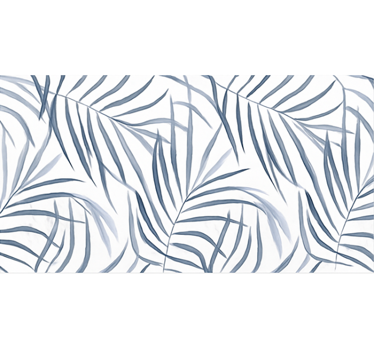 Tenda a rullo blu design a foglie sottili - TenStickers
