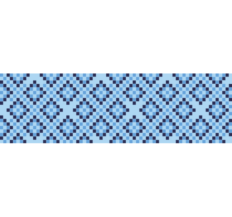 Tenda a rullo blu motivo pixel geometrico blu - TenStickers