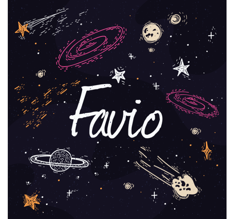 Tenda a rullo blu galaxy con nome personalizzabile - TenStickers