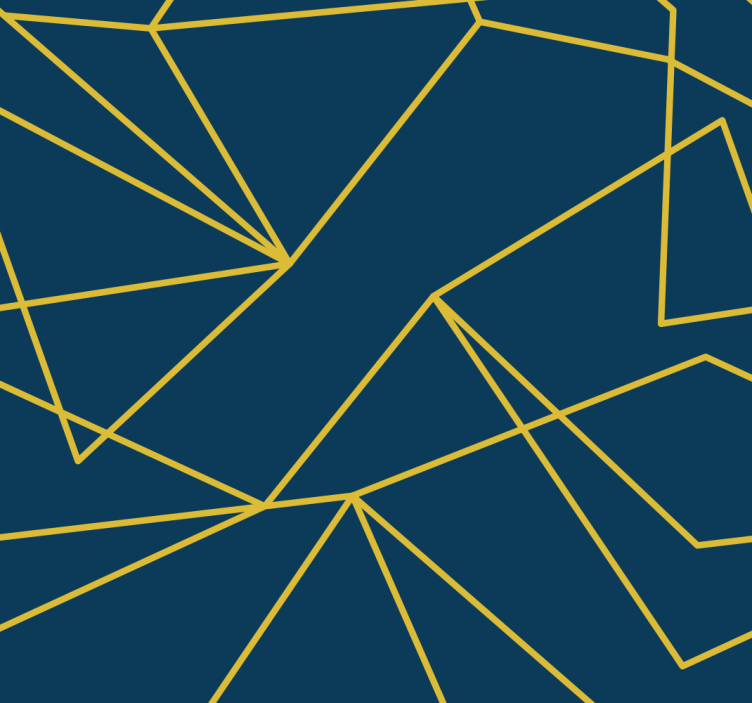 Tenda a rullo blu linee geometriche dorate - TenStickers