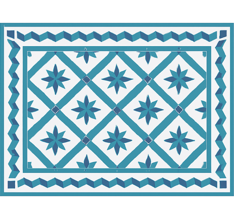 Tenda a rullo blu piastrelle a stella geometriche - TenStickers
