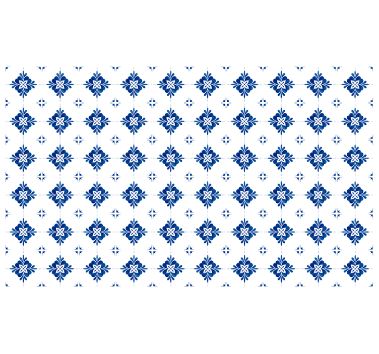 Tenda a rullo camera da letto piastrelle blu vintage - TenStickers