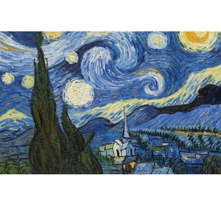 Tenda a rullo camera da letto notte stellata di van gogh - TenStickers