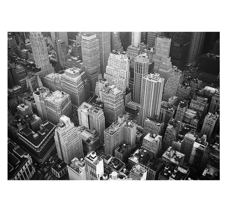 Tenda a rullo grigia new york aerea bianco e nero - TenStickers