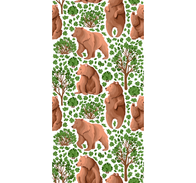 Tenda a rullo animali modello della foresta dell'orso - TenStickers
