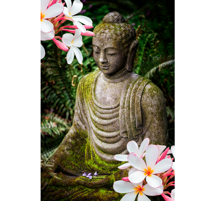 Tende a rullo cameretta Tende a rullo zen buddha verde floreale - TenStickers