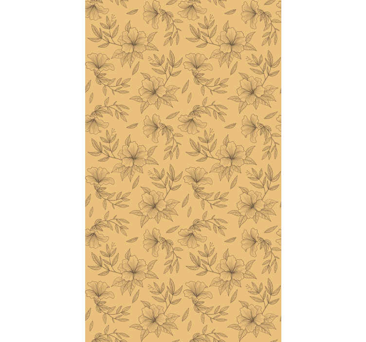 Tenda a rullo fiori motivi stilizzati beige - TenStickers