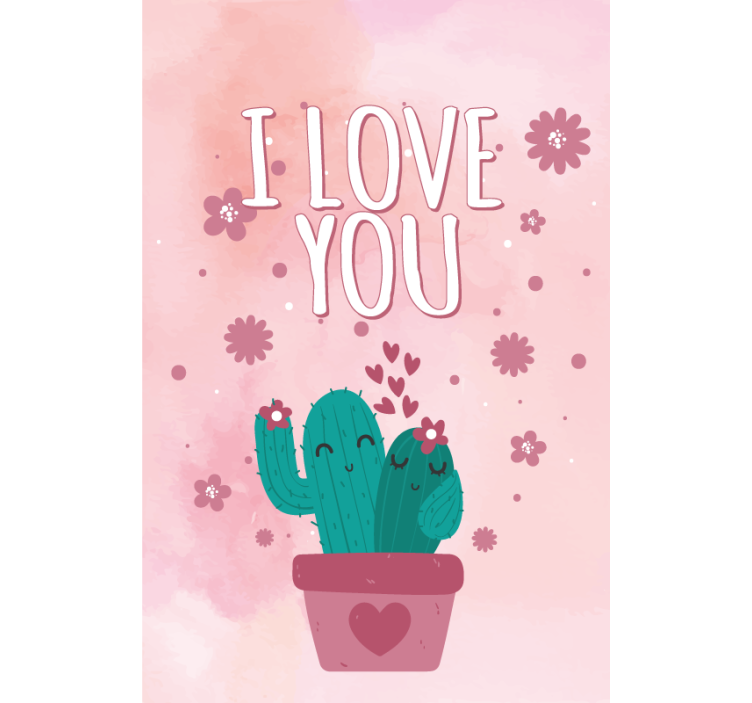 Tende a rullo Camera da letto Adorabile cactus di san valentino - TenStickers