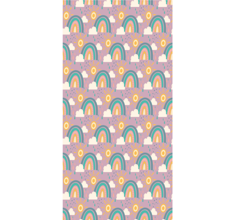 Tenda a rullo cameretta arcobaleni e soli - TenStickers