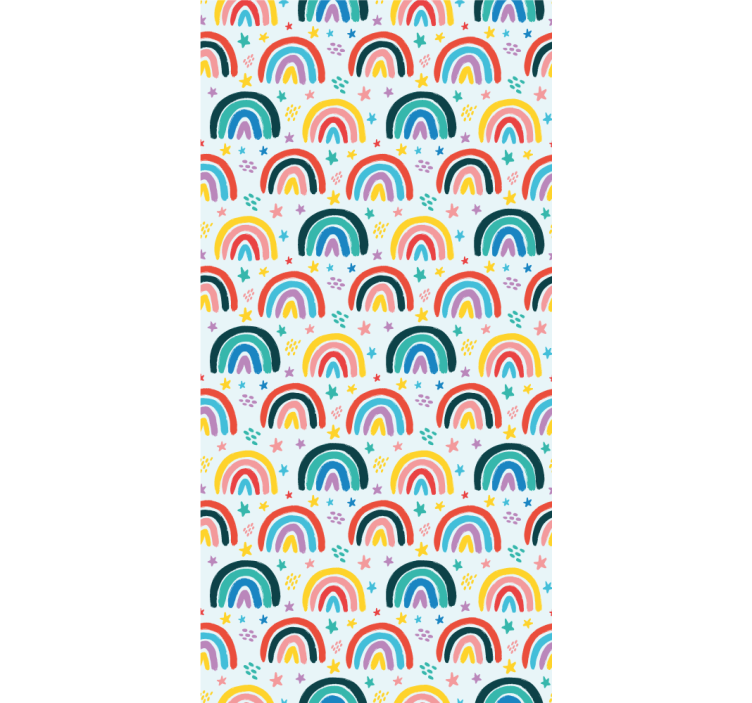 Tenda a rullo cameretta motivi arcobaleno blu - TenStickers