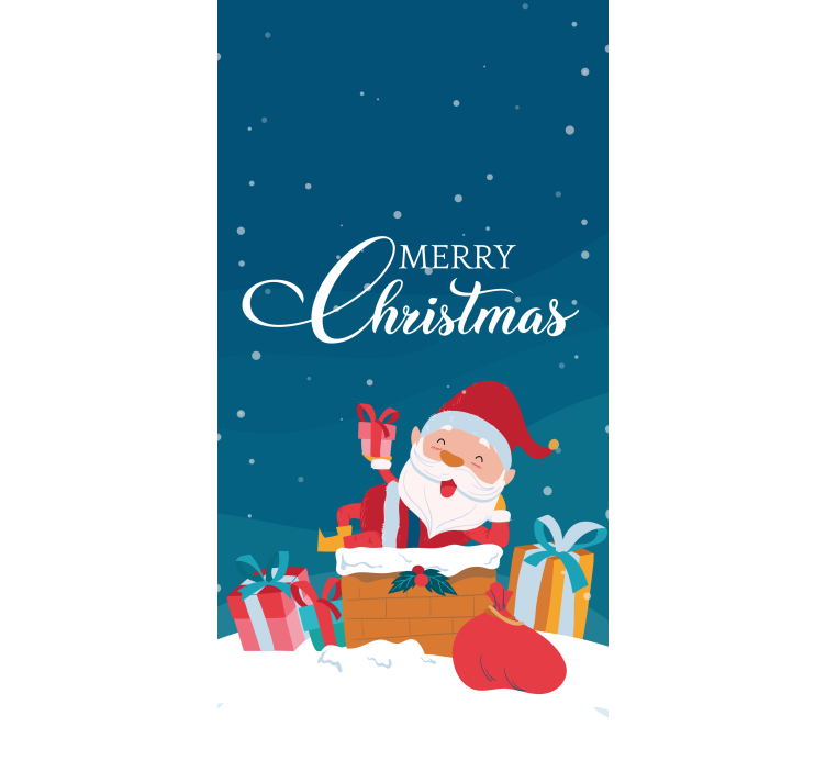 Tenda a rullo originale babbo natale circondato - TenStickers