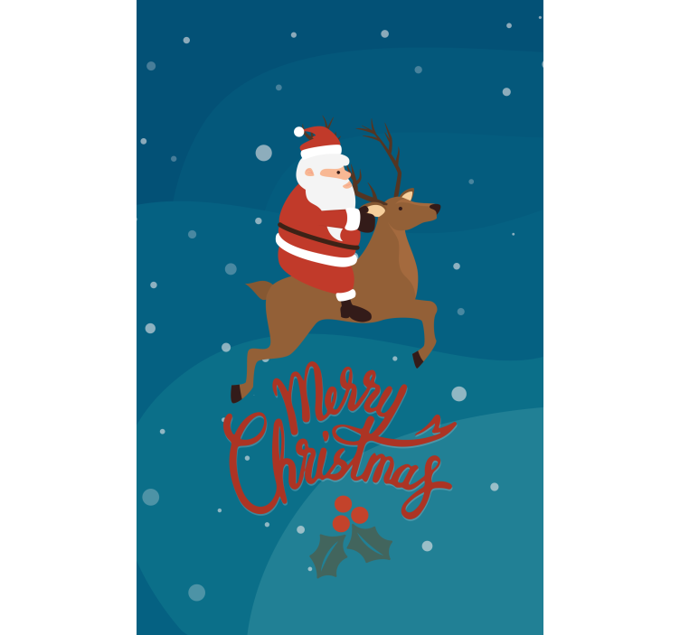 Tenda a rullo originale babbo natale che cavalca le renne - TenStickers