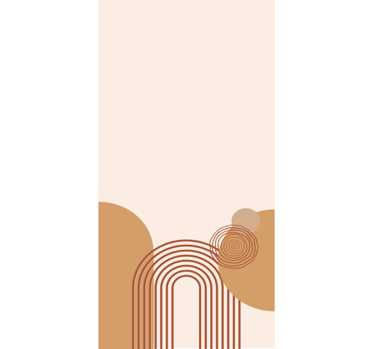 Tenda a rullo moderna design beige linea curva - TenStickers