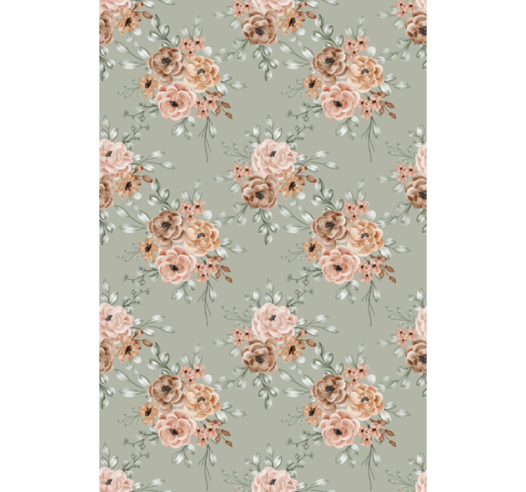Tenda a rullo fiori bella disposizione beige - TenStickers