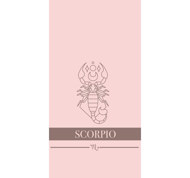 Tenda a rullo design zodiacale scorpione rosa - TenStickers