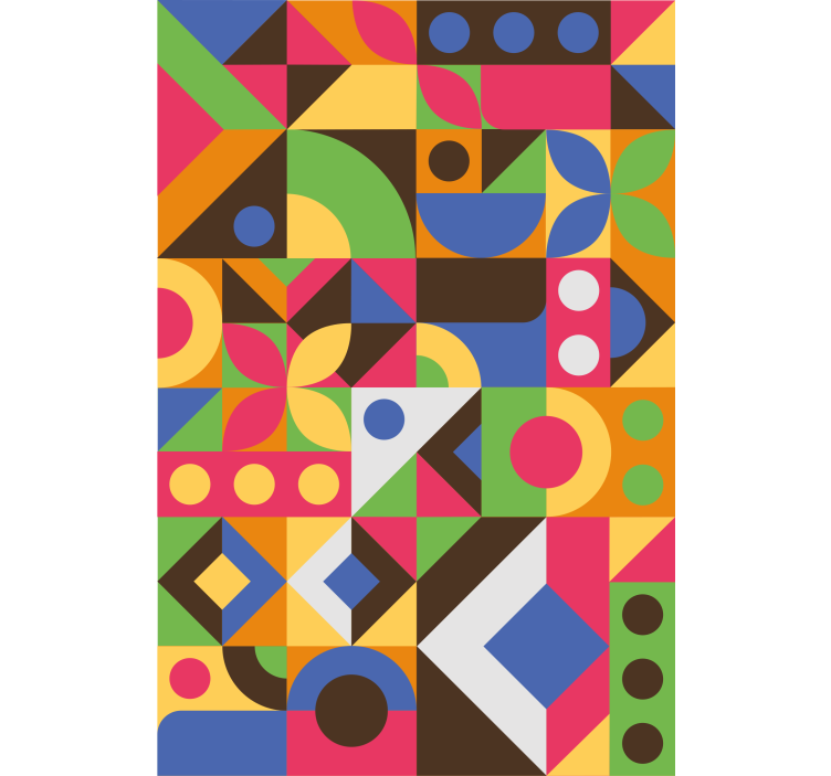 Tenda a rullo moderna blocchi di forma geometrica - TenStickers