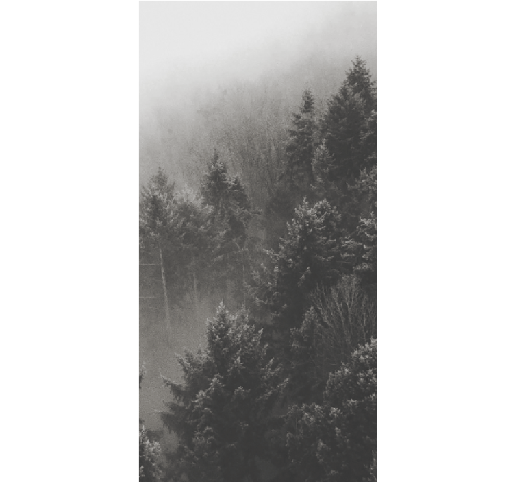 Tenda a rullo alberi sagoma di foresta grigia - TenStickers