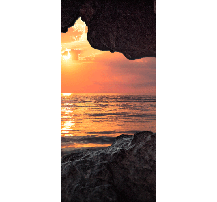Tenda a rullo con tramonto ed oceano - TenStickers