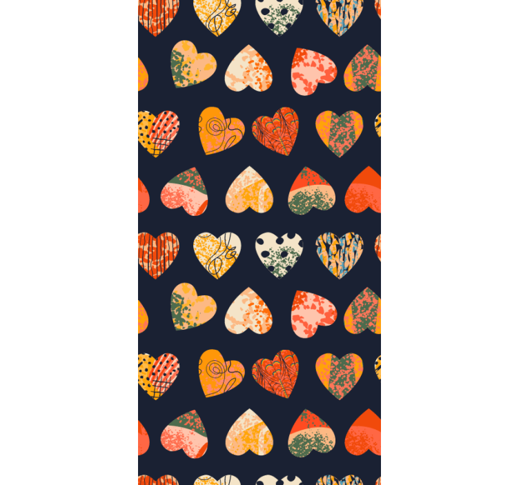 Tenda a rullo romantica collezione di motivi a cuore - TenStickers