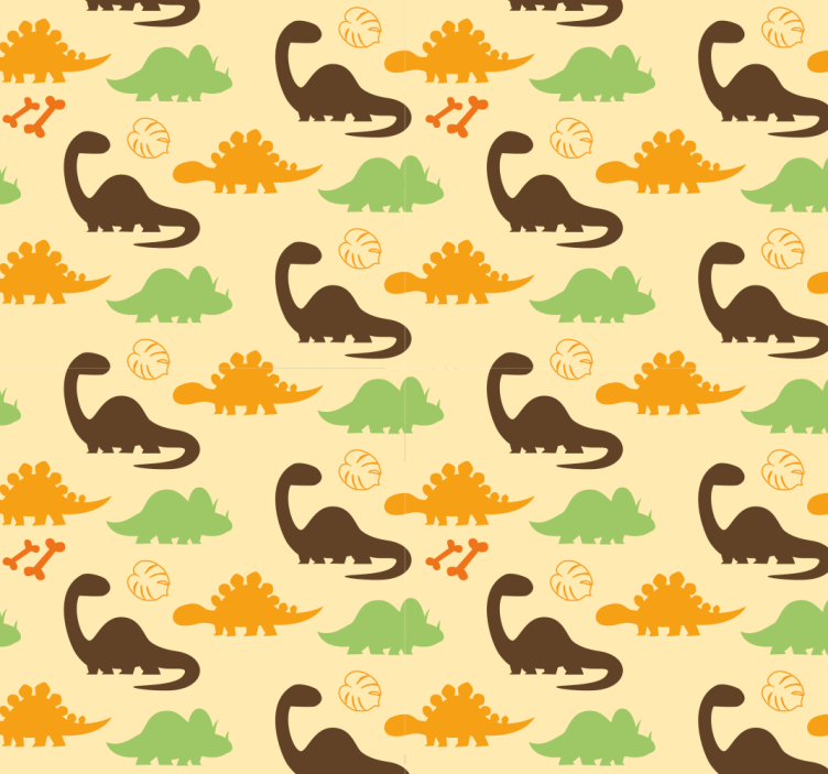 Tenda a rullo dinosauro sfondo beige - TenStickers
