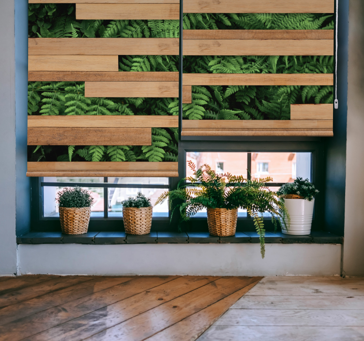 Tenda a rullo alberi sovrapposizione verde rigogliosa - TenStickers