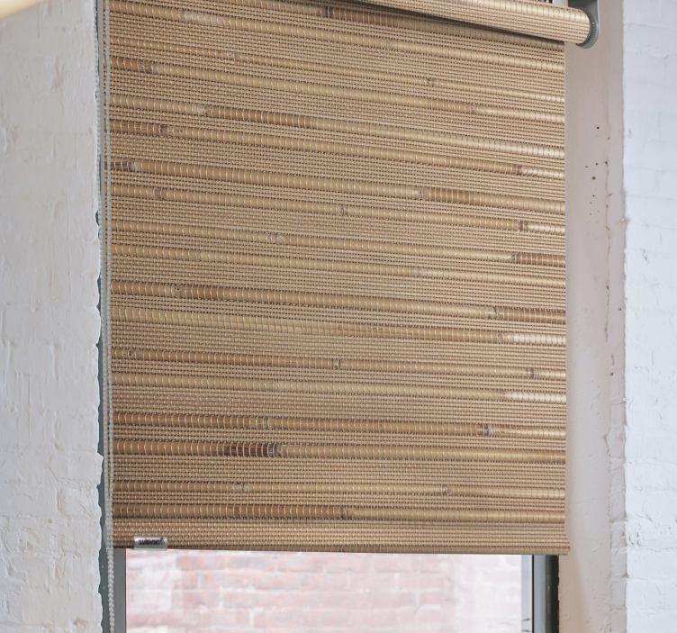 Tende a rullo rustiche Listoni marrone chiaro a strisce - TenStickers