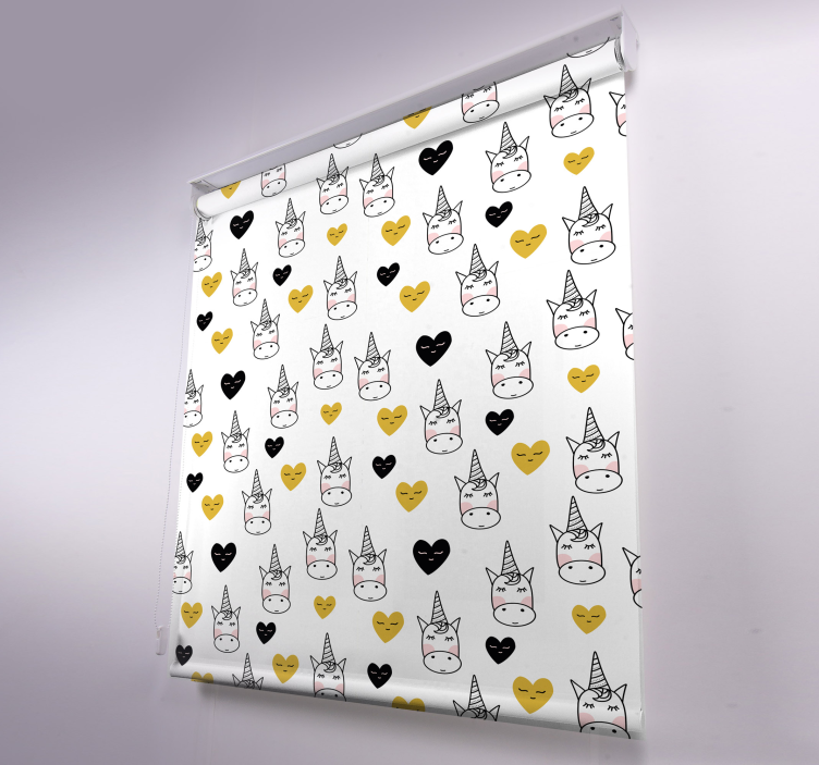 Tenda a rullo animali modello di cuore di unicorno - TenStickers