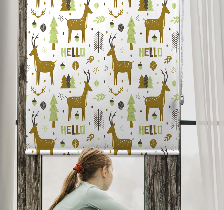Tenda a rullo animali saluto della foresta nordica - TenStickers