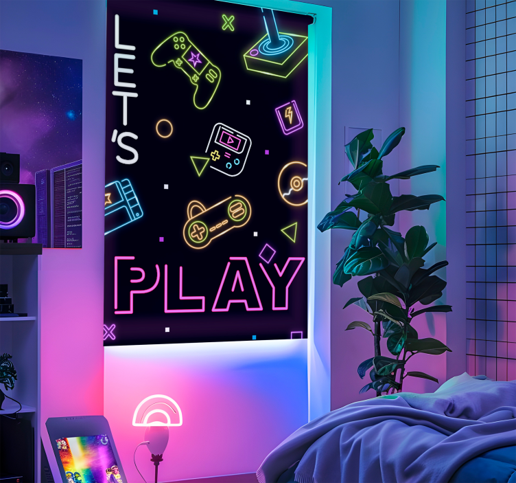 Tenda a rullo controlli al neon - TenStickers